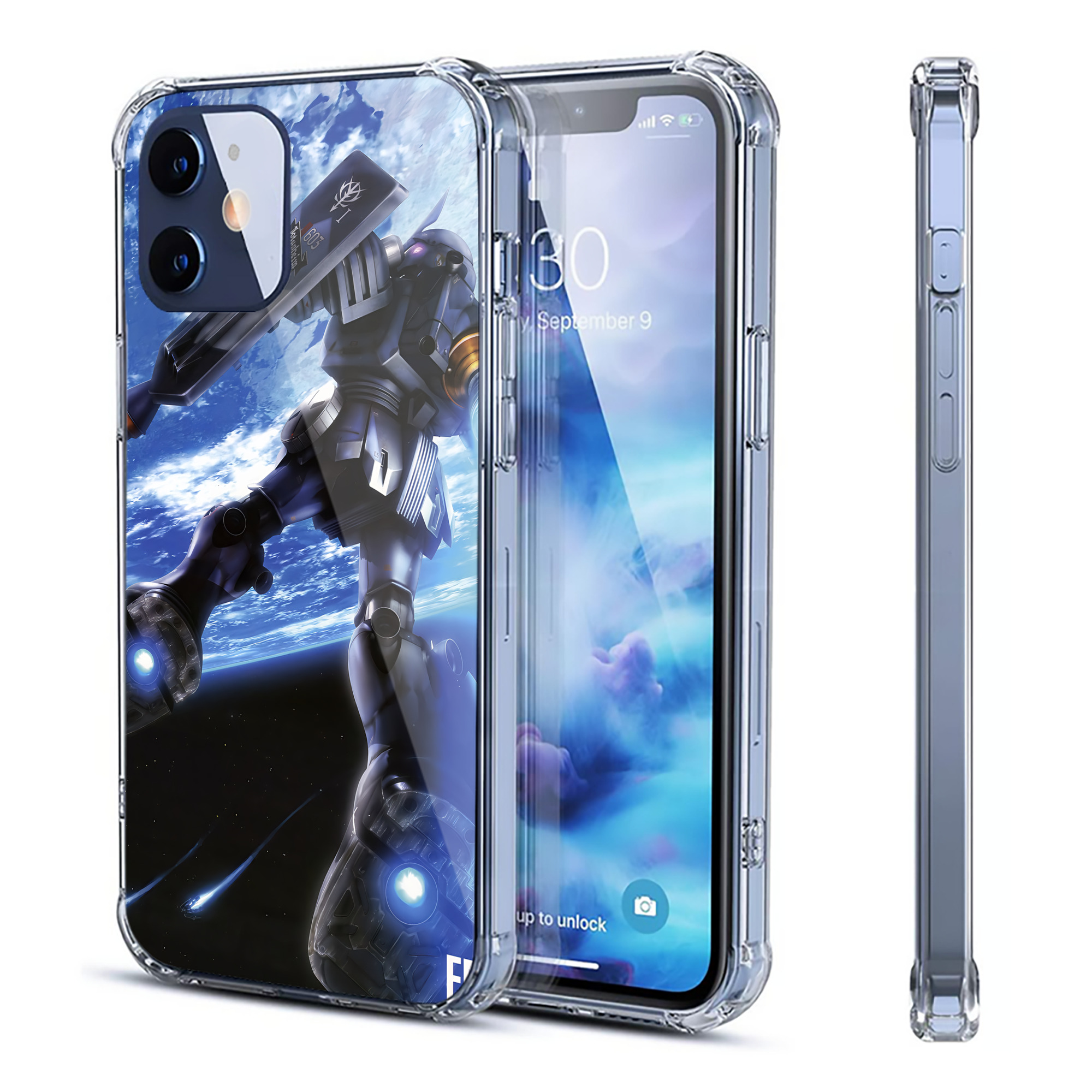 （画像用） 機動戦士ガンダム Mobile Suit Gundam 【iPhone 12シリーズ対応】透明スマホケース（クリアソフトケース）